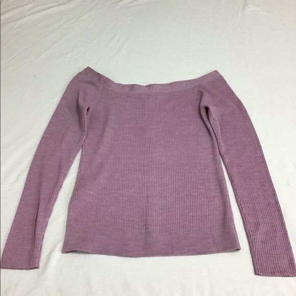 Frame Denim Lavender Off The Shoulder Ribbed Button Detail Cardigan Size M NWT - Picture 3 of 9